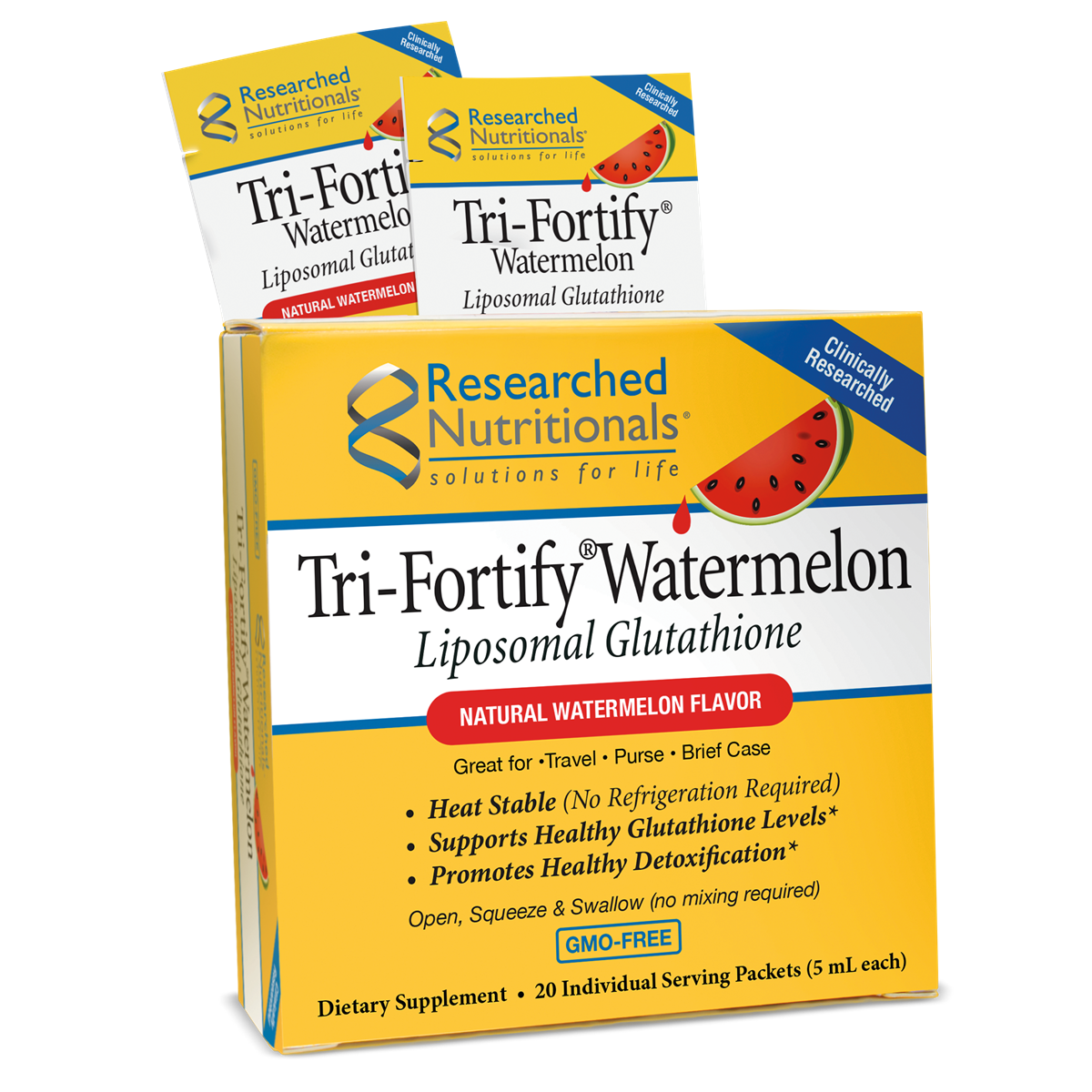 Tri-Fortify Watermelon 20 Pack Box by Researched Nutritionals for  Antioxidants and Detox