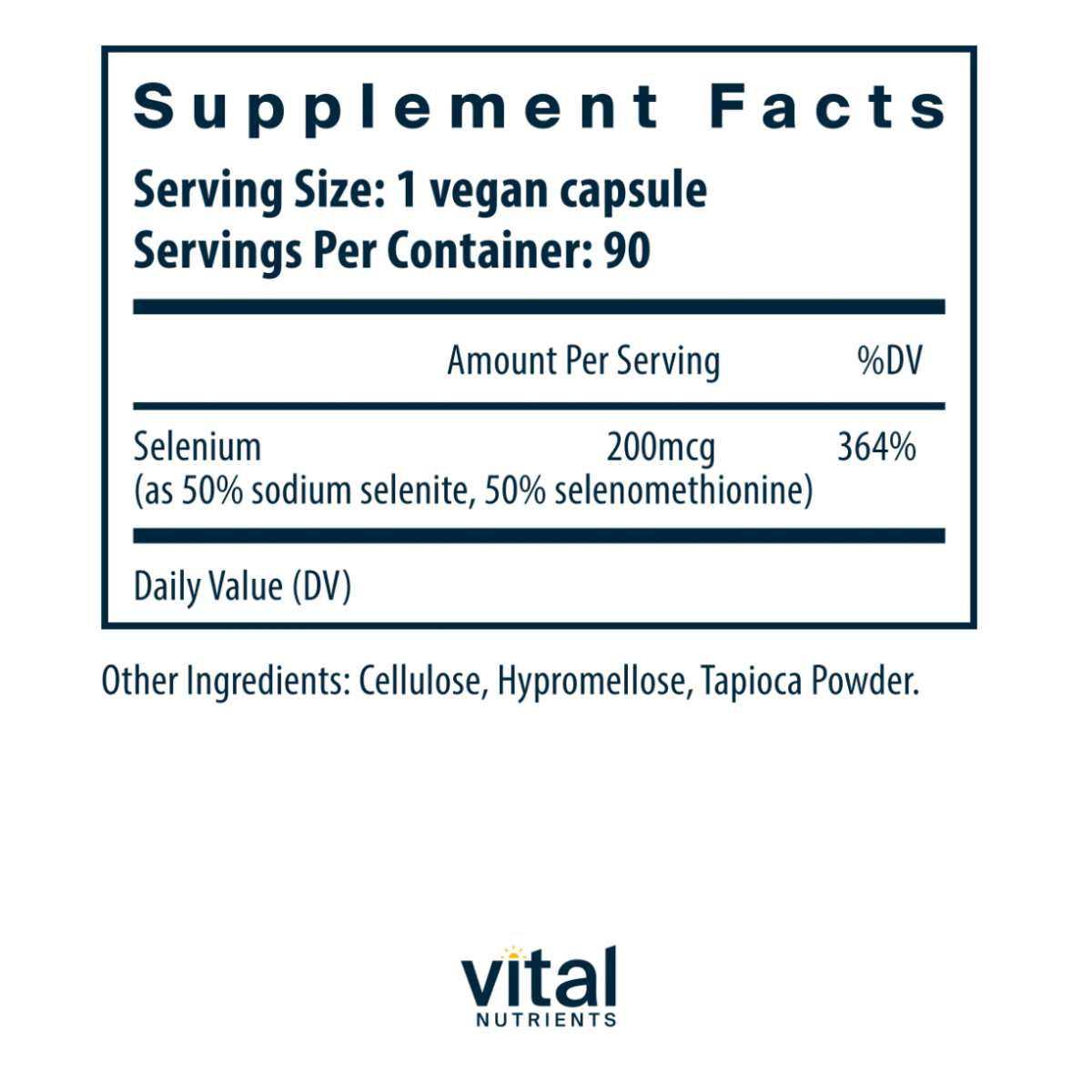 Selenium 200mcg by Vital Nutrients