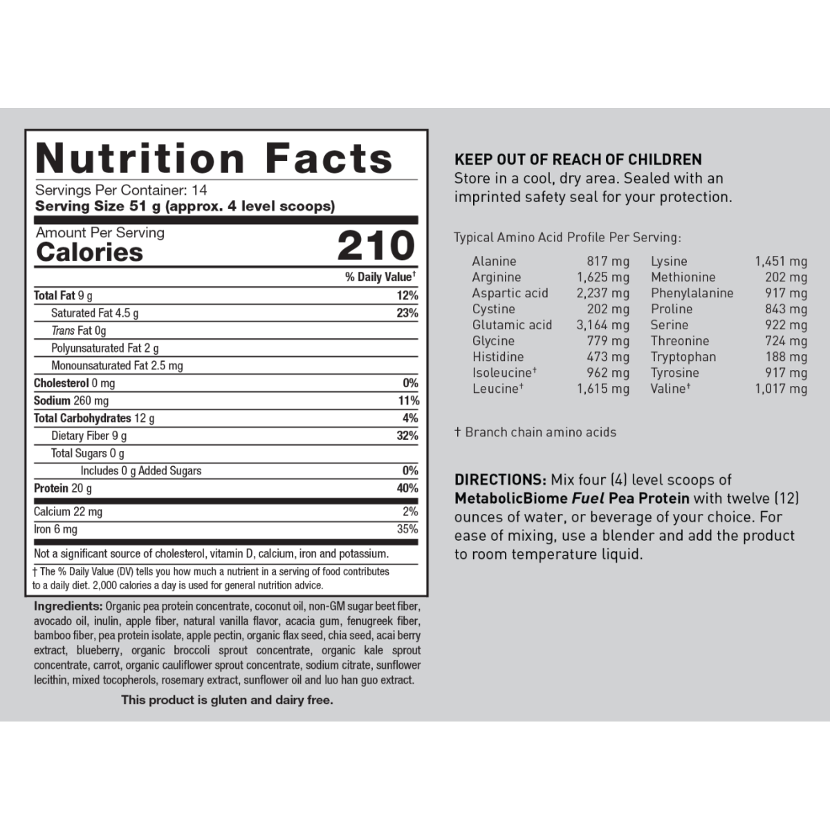 MetabolicBiome Fuel Pea Protein by Biotics Research