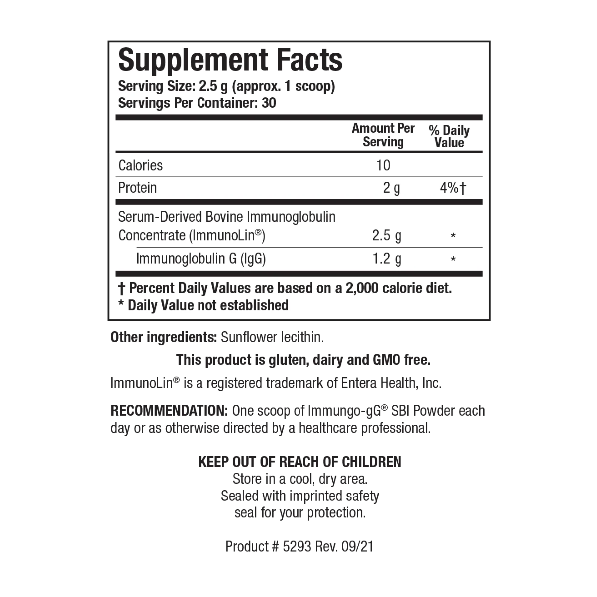 Immuno-gG SBI Powder by Biotics