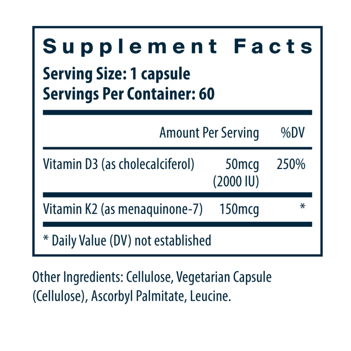 Vitamin D3 + K2 by Vital Nutrients