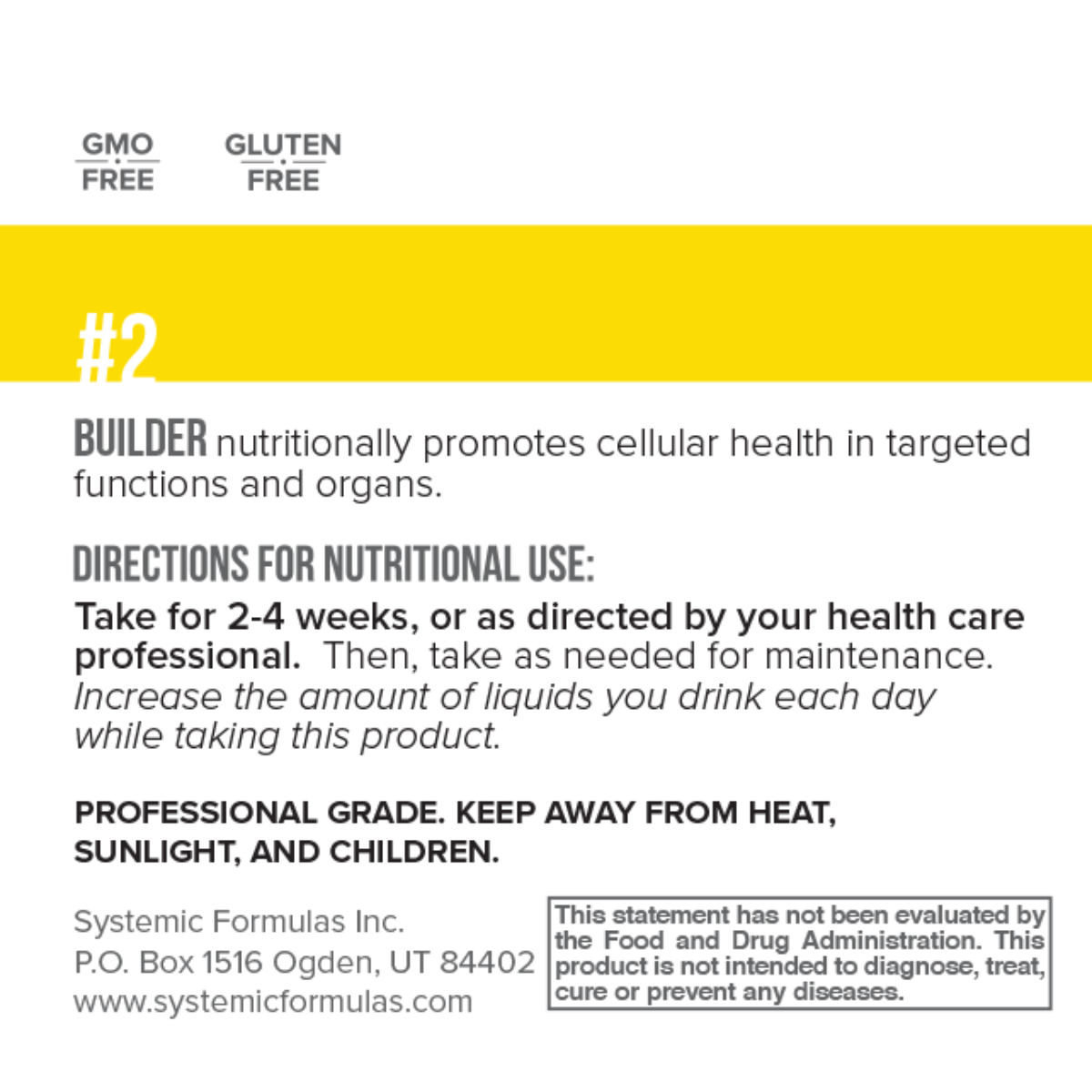 2 – Builder is designed to enhance the body’s natural building and repair processes by improving cellular receptivity to therapeutic interventions. 