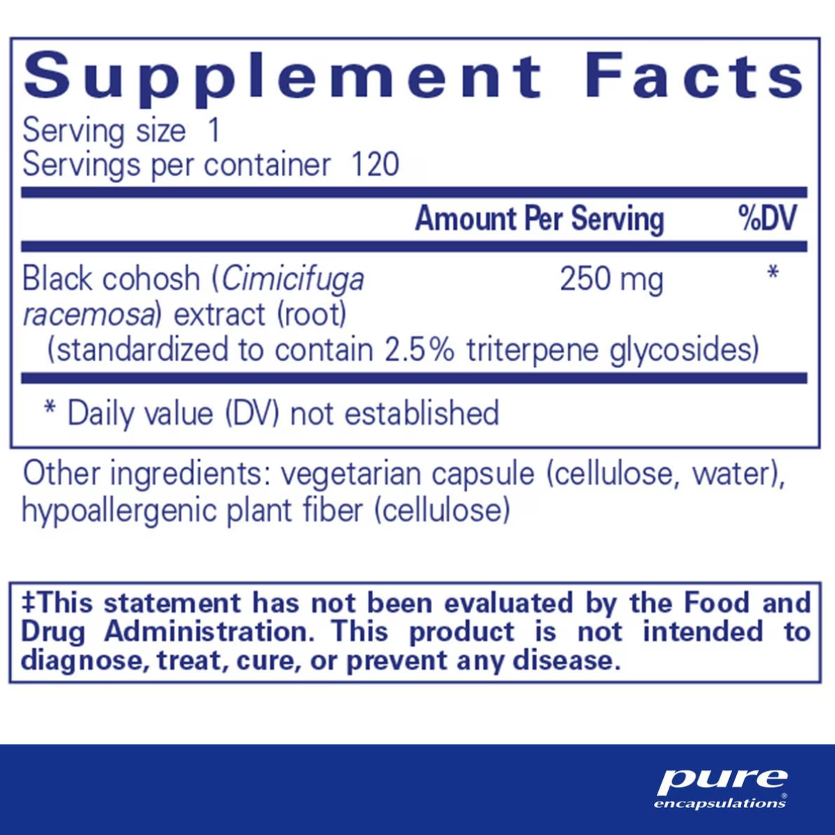 Black Cohosh 2.5 by Pure Encapsulations