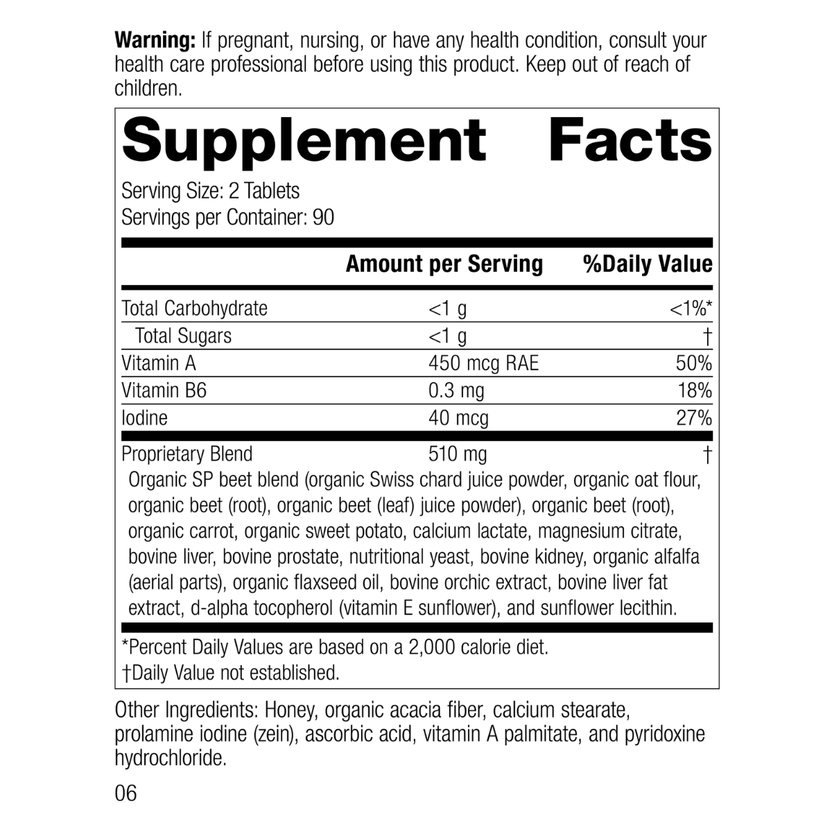 A-F Betafood (180 tablets) by Standard Process