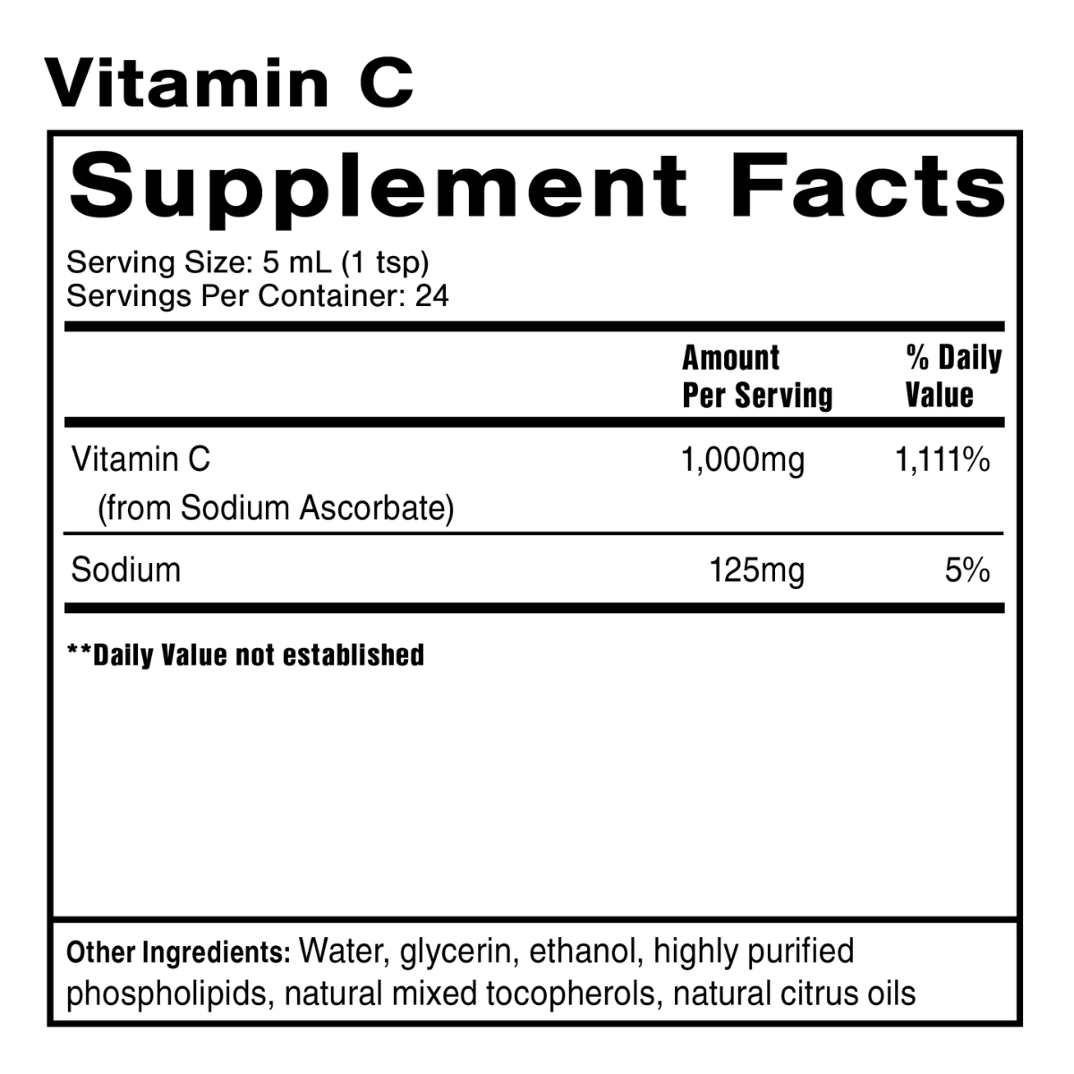 Vitamin C by Quicksilver Scientific ingredients