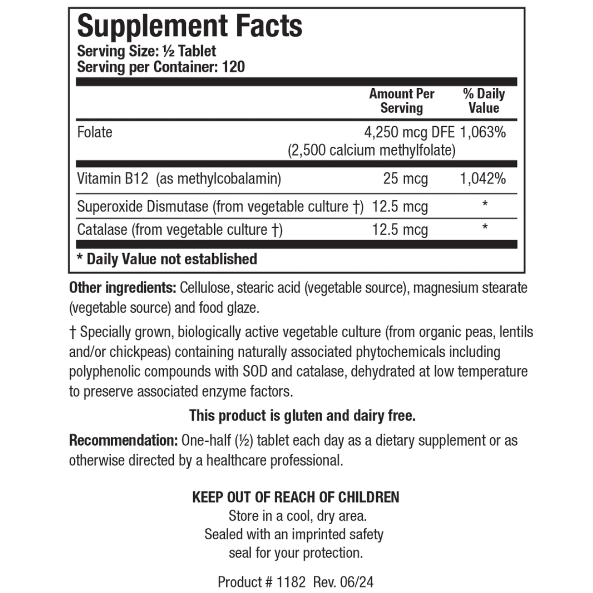 5-MTHF Plus Forte by Biotics Research supplies folate, in the active form of (6S)-5-Methyltetrahydrofolic acid, glucosamine salt. Great for brain and mental health.