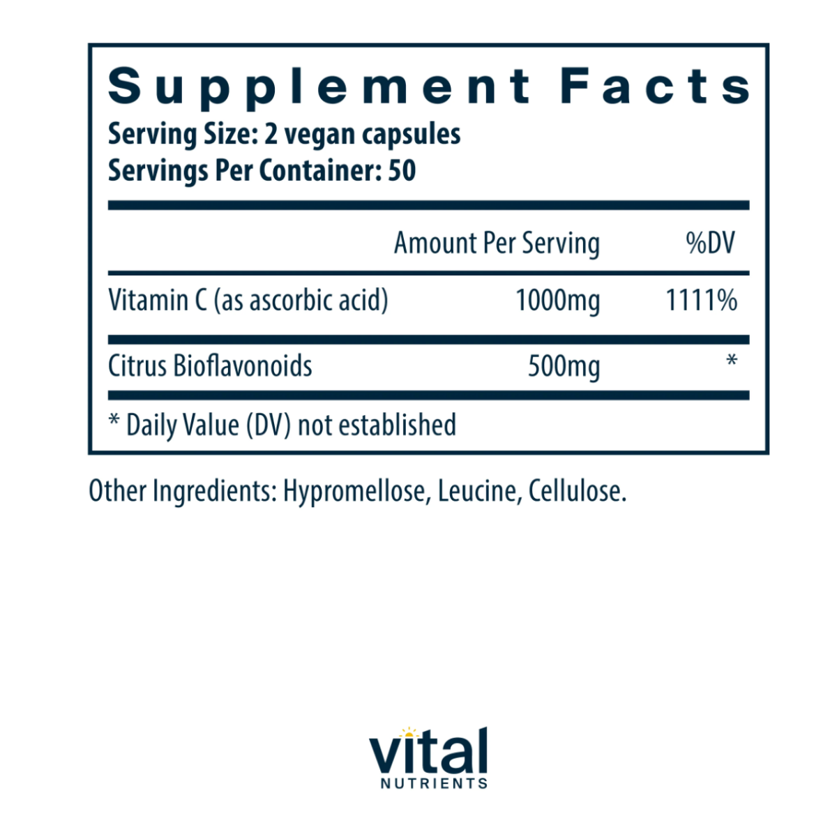 Vitamin C with Bioflavonoids by Vital Nutrients 100 count