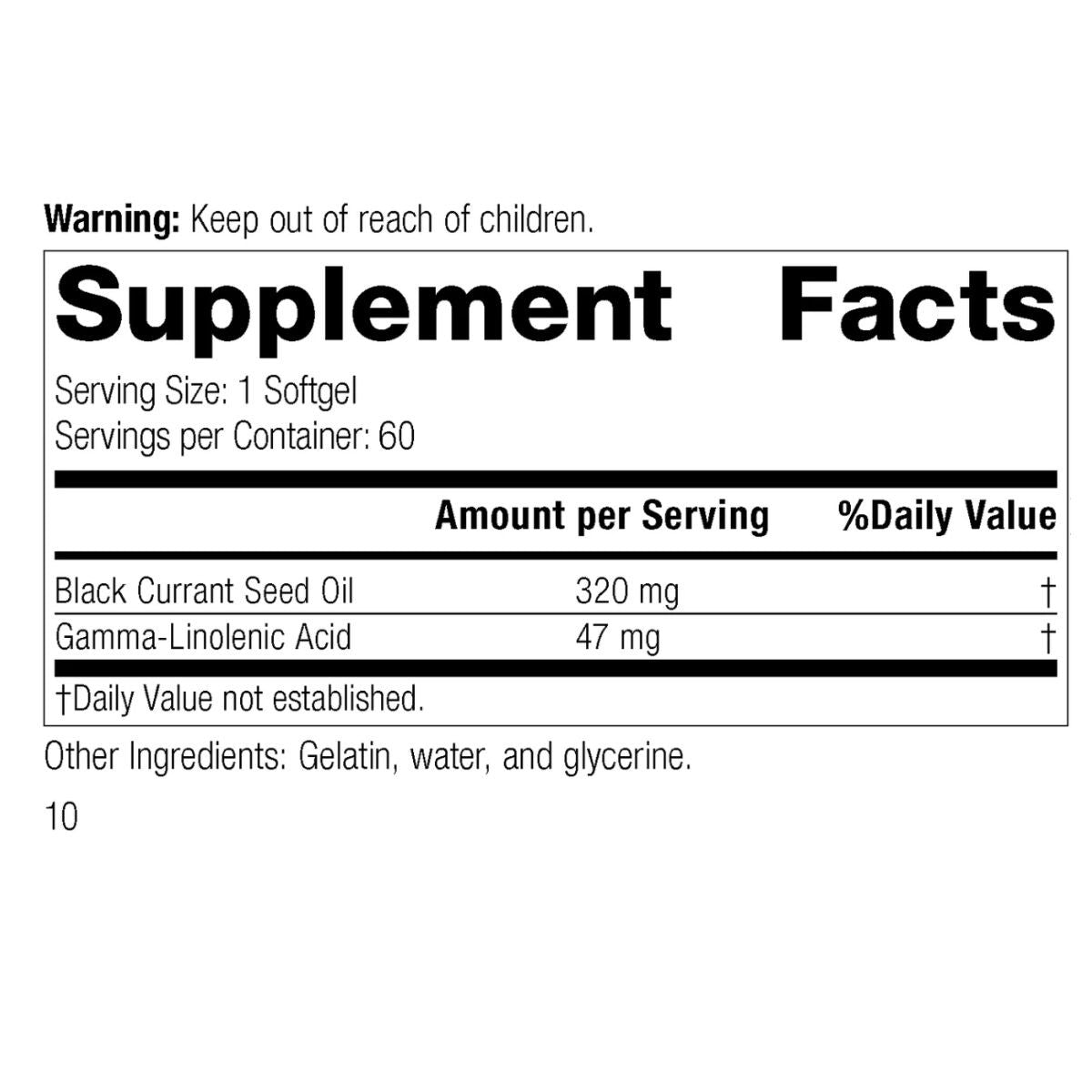 Black Currant Seed Oil (60 softgels) by Standard Process