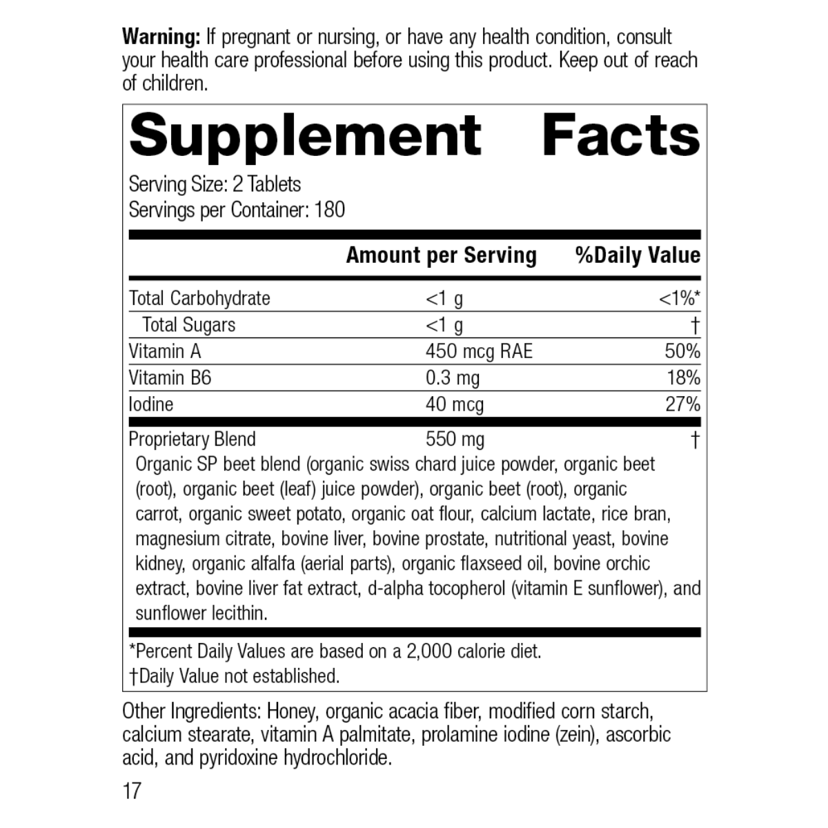 A-F Betafood (360 tablets) by Standard Process