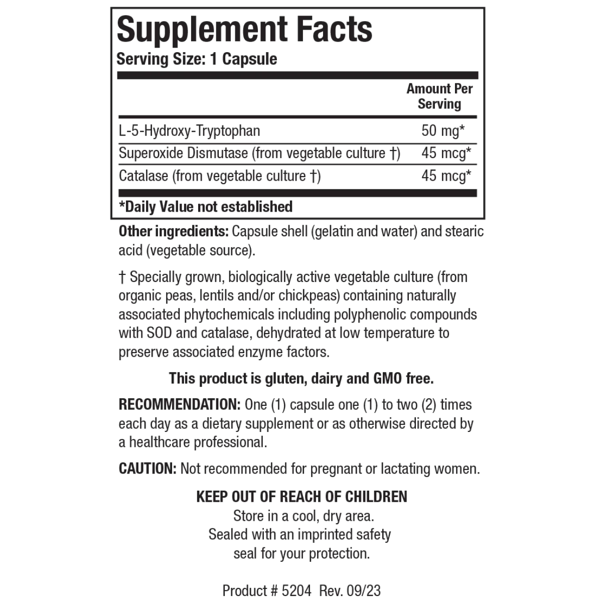 5-HTP by Biotics Research supplies 50 mg L-5-Hydroxy-Tryptophan (5-HTP) per one-capsule serving. Great for brain and mental health.