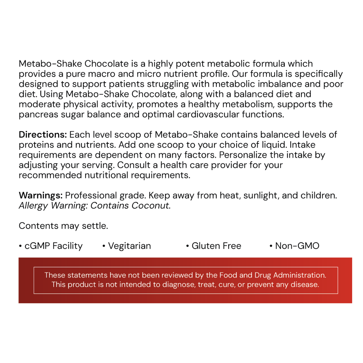 Metabo-Shake by Systemic Formulas (Chocolate or Vanilla)