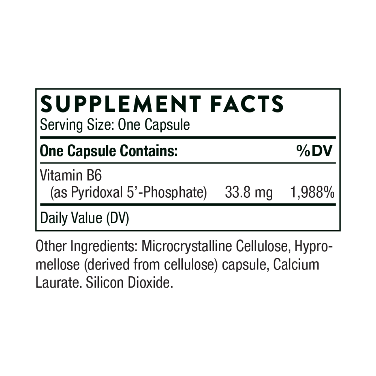 Pyridoxal 5'-Phosphate Thorne Research Ingredients Vitamin B6