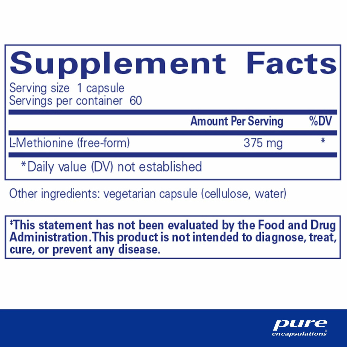 l-Methionine by Pure Encapsulations