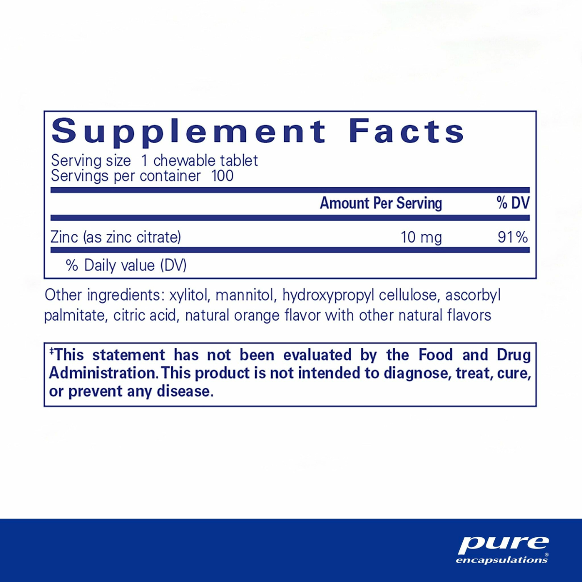 Zinc Chewables by Pure Encapsulations