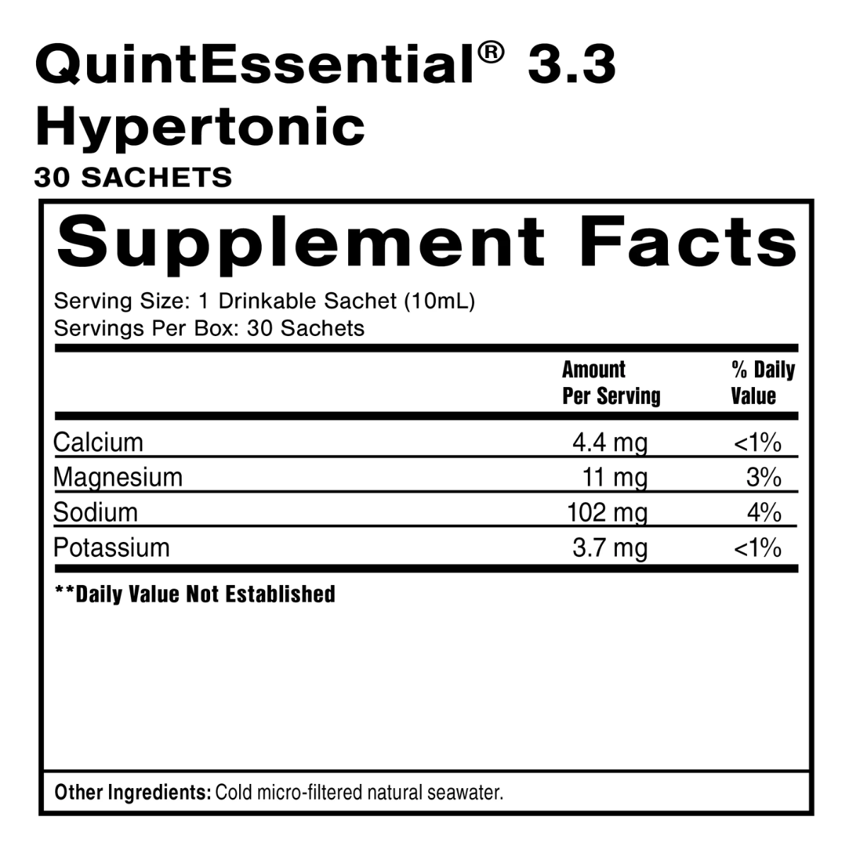 QuintEssential 3.3 Sachets by Quicksilver Scientific ingredients