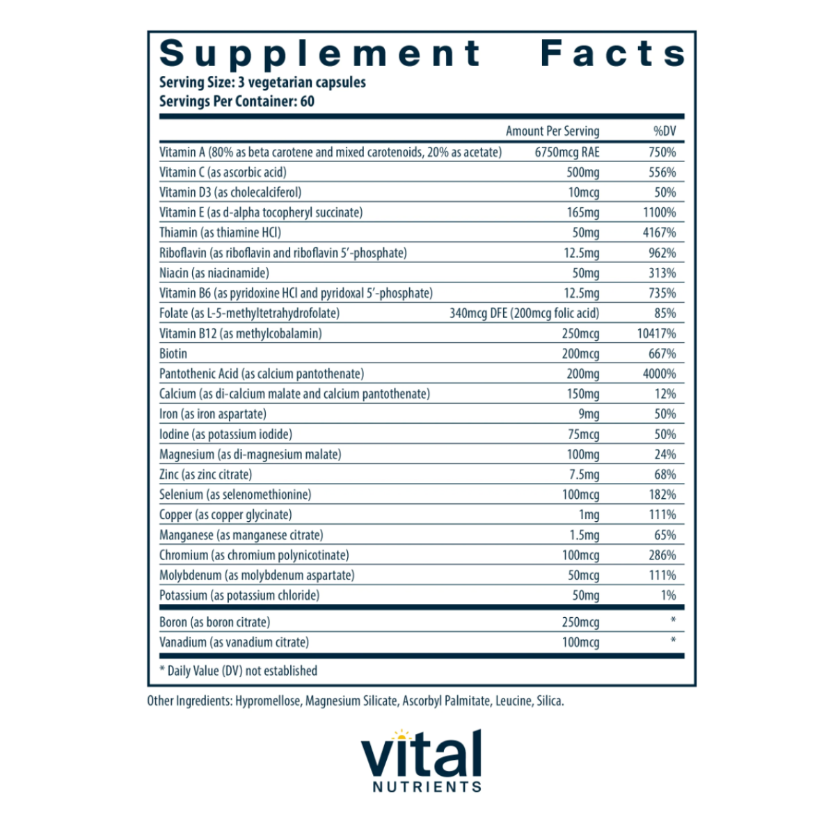 Multi-Nutrients with Iron & Iodine by Vital Nutrients