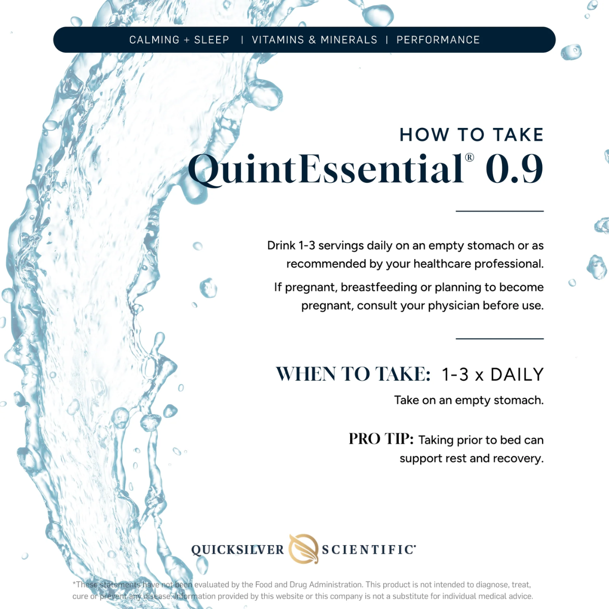Quintessential 0.9 Box of 30 10mL Sachet by Quicksilver Scientific how to take