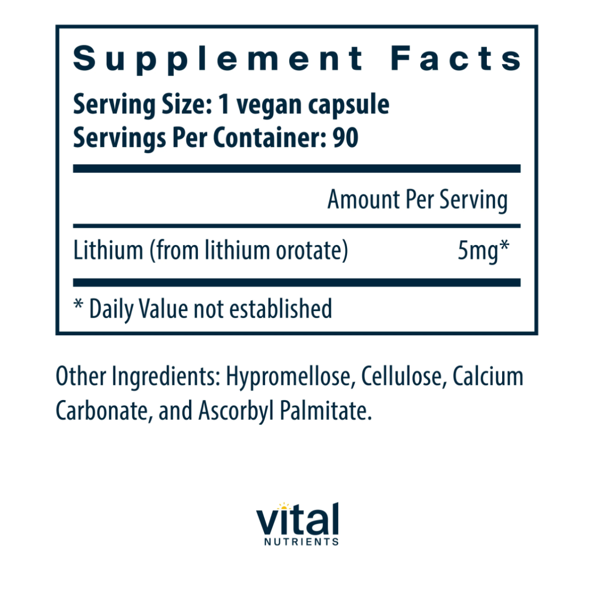 Lithium (orotate) 5mg by Vital Nutrients