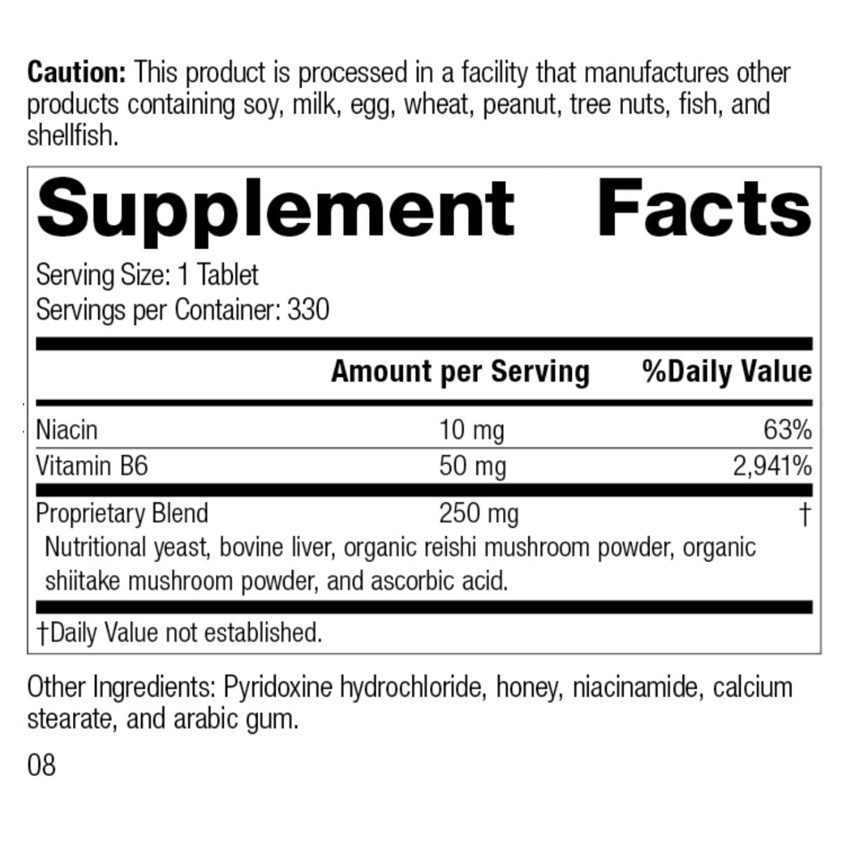 B6-Niacinamide (330 tablets) by Standard Process