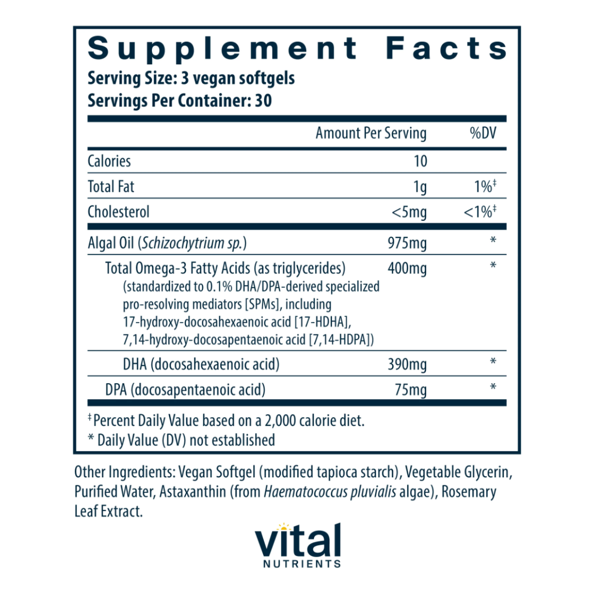 Ultra Pure Vegan Omega SPM+ by Vital Nutrients
