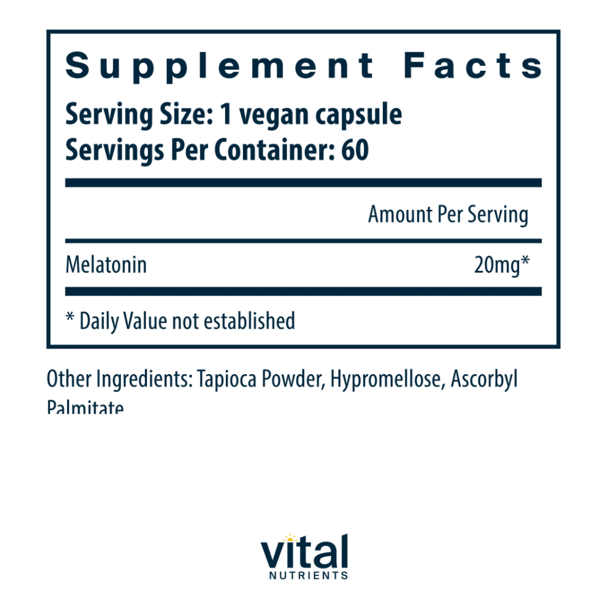 Melatonin 20mg by Vital Nutrients