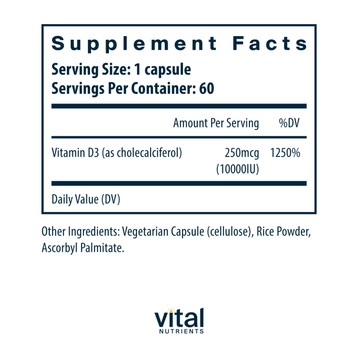 Vitamin D3 10,000IU by Vital Nutrients