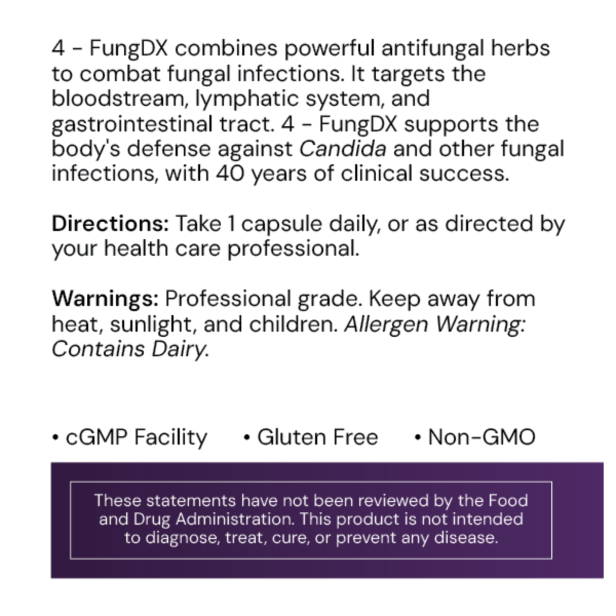 4 – FungDX combines powerful antifungal herbs to combat fungal infections. 