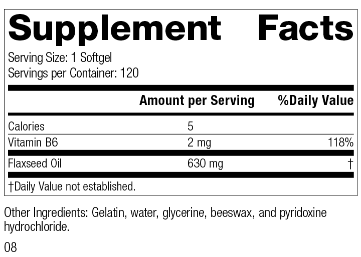 Flax Oil with B6 (Formerly Linum B6) (120 softgels) by Standard Process