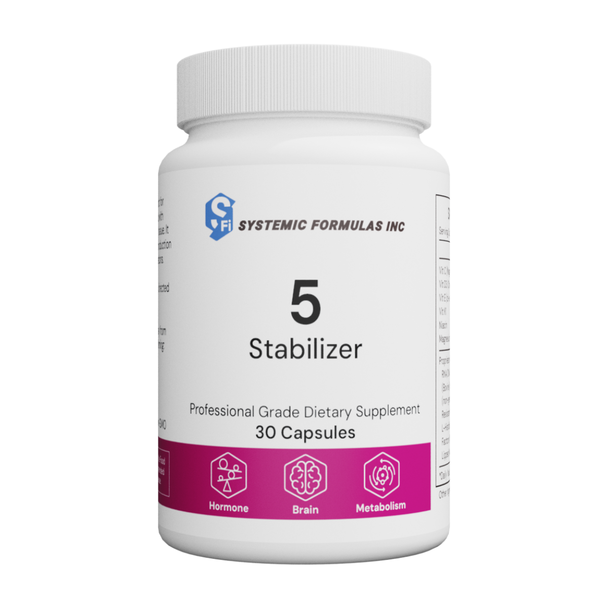 5 – Stabilizer is formulated to support the body’s natural cellular replication processes, ensuring healthy mitosis and maintaining the integrity of RNA and DNA sequences.