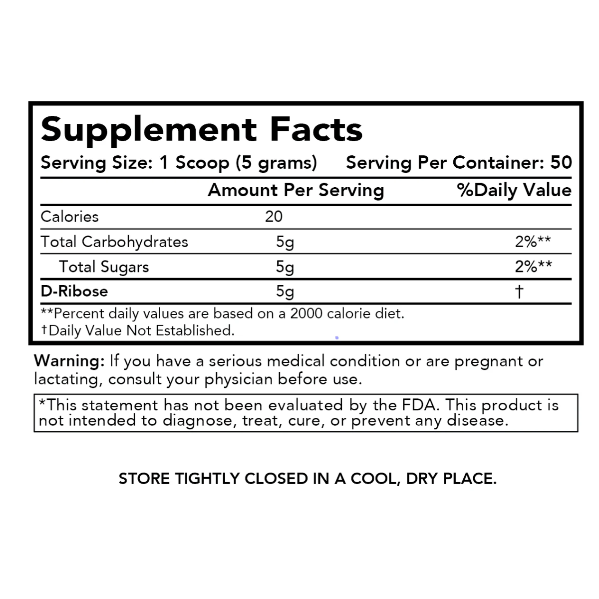 Essential Pure D-Ribose Powder 250 g by Optimal Health Systems