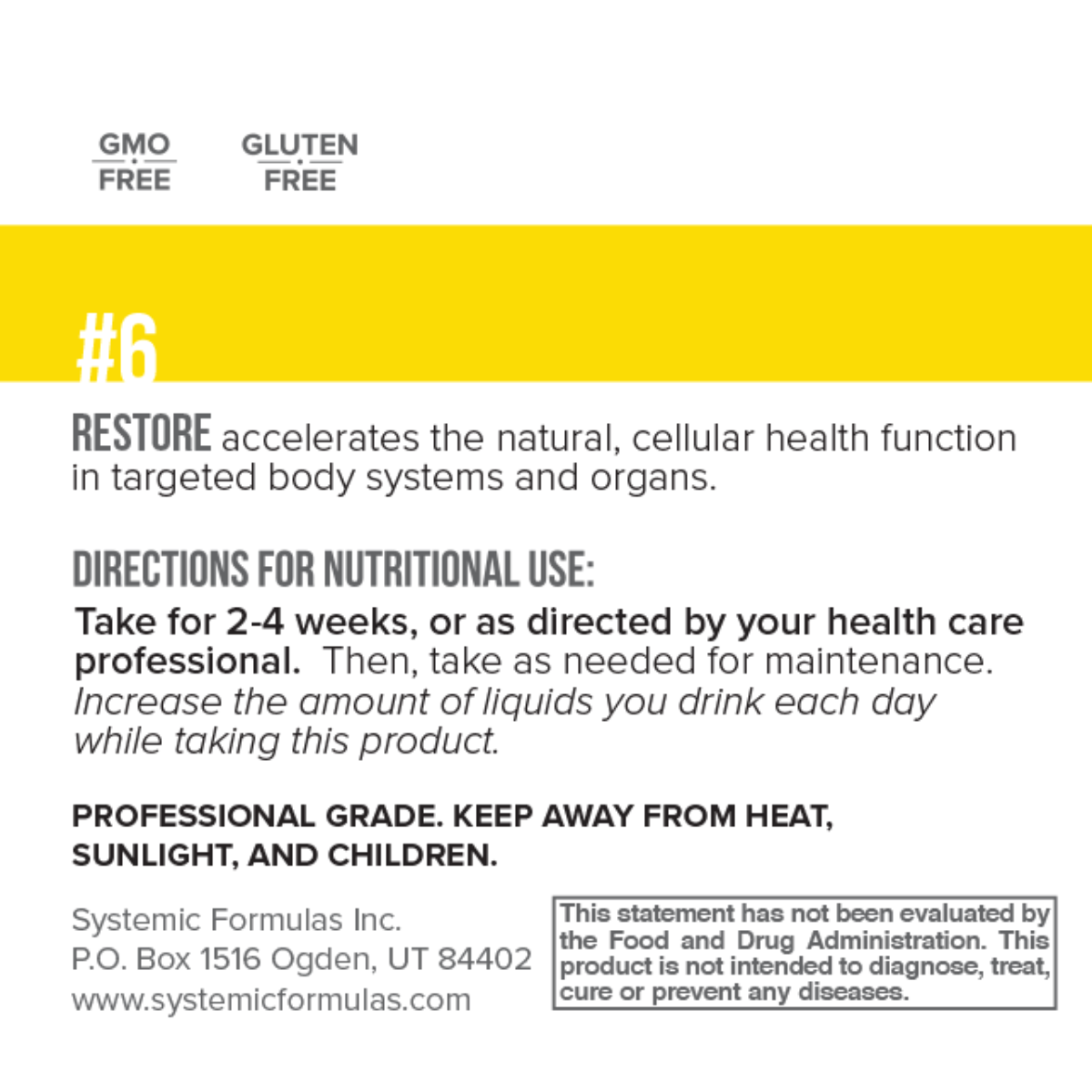 6 – Restore provides essential nutritional support to enhance the body’s natural cell repair and healing processes. 