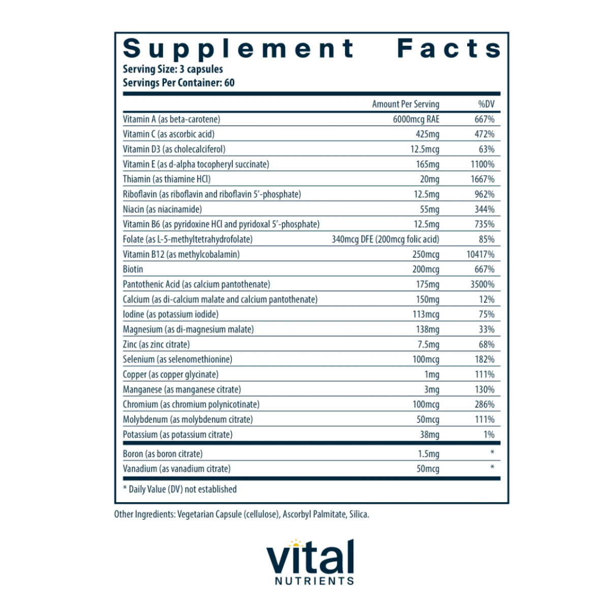 Multi-Nutrients 2 Citrate/Malate Formula (with Copper & without Iron) by Vital Nutrients