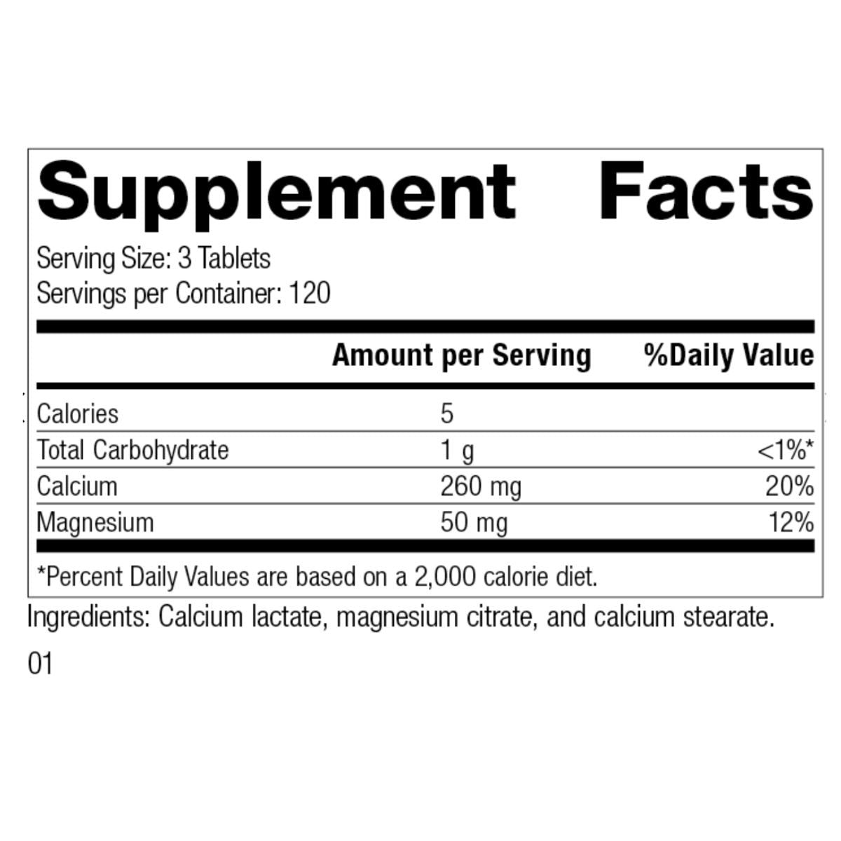 Calcium Lactate (360 tablets) by Standard Process