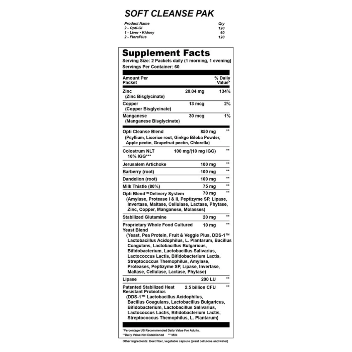 Soft Cleanse Pak 60 ct by Optimal Health Systems