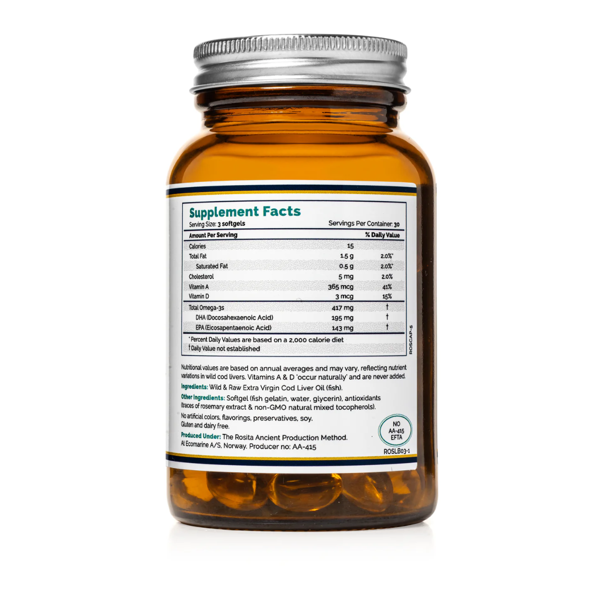 Extra Virgin Cod Liver Oil Softgels by Rosita