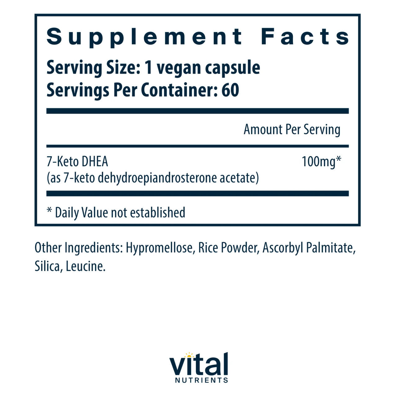7-Keto DHEA 100mg by Vital Nutrients Ingredients