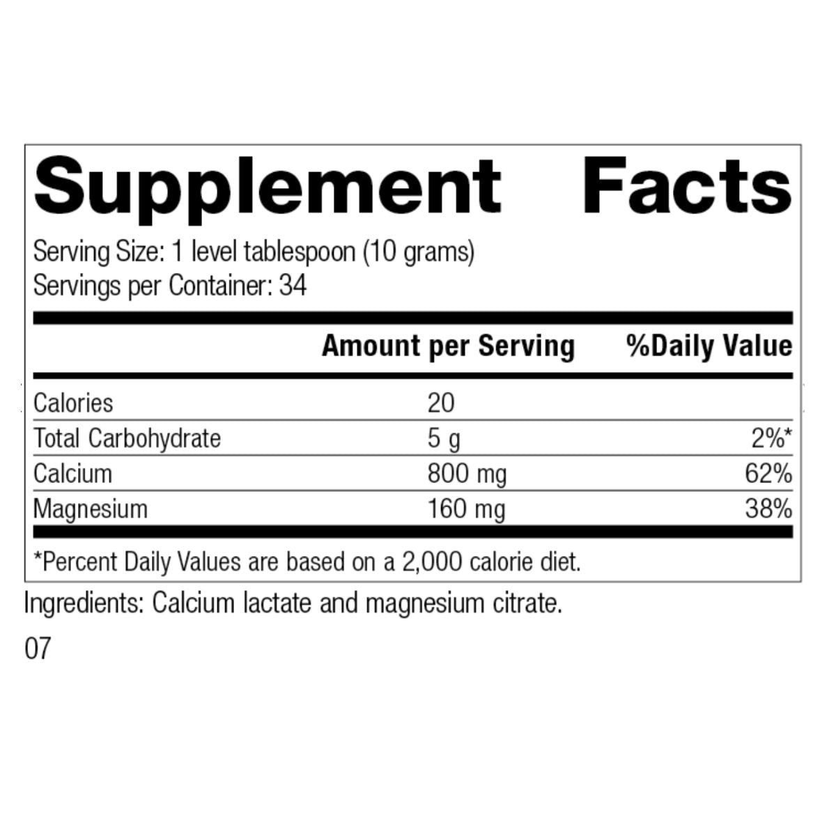 Calcium Lactate Powder by Standard Process