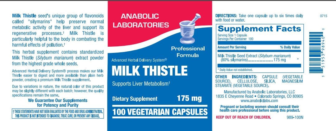 MILK THISTLE CAPS 50 count by Anabolic Labs