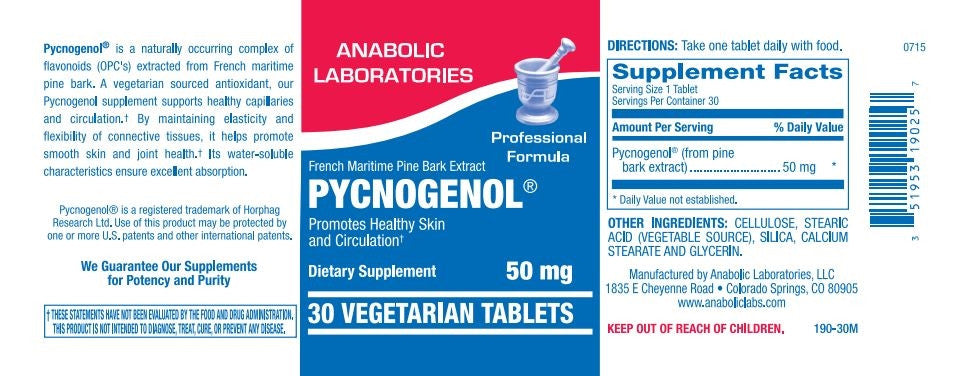 PYCNOGENOL 50MG 30 count by Anabolic Labs