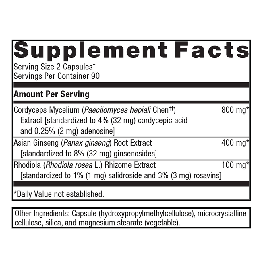 Adreset  180 Capsules by Metagenics Ingredients Label