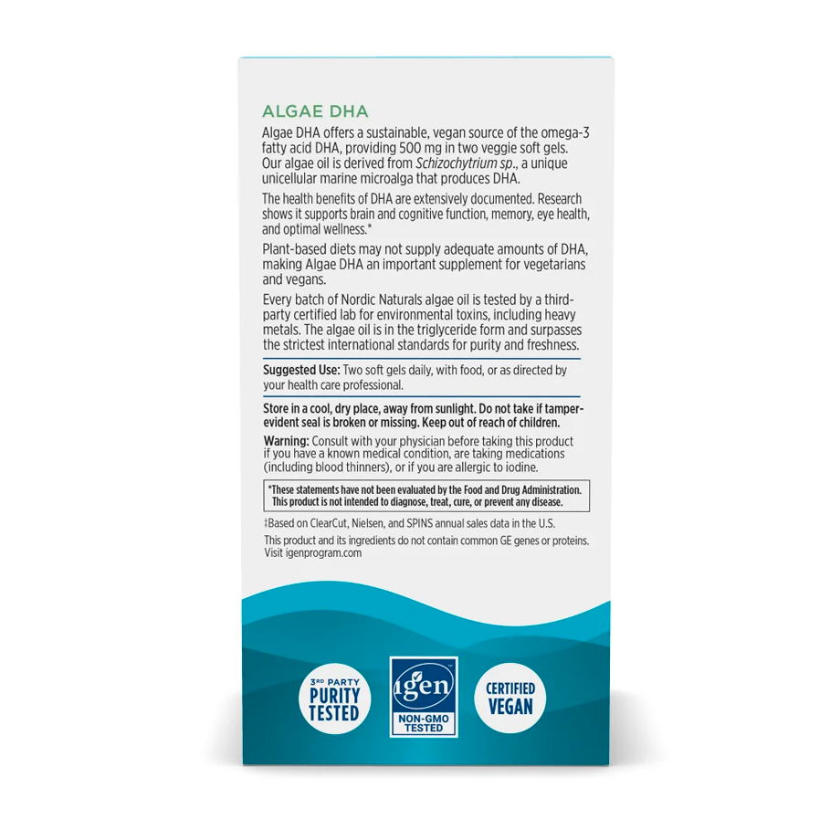 Algae DHA 60 Soft Gels by Nordic Naturals