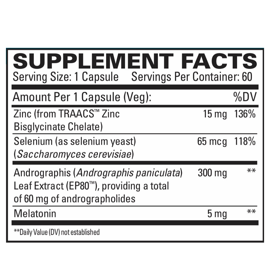 Andrographis Immune by EuroMedica Ingredients Label