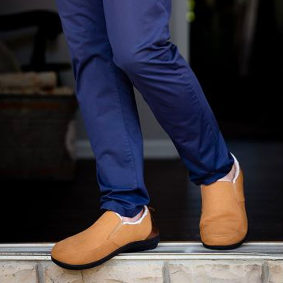 Archwear Men’s Twin-Gore Brown Slippers  (Formerly Men's Arch Supporting Slippers)  by Powerstep