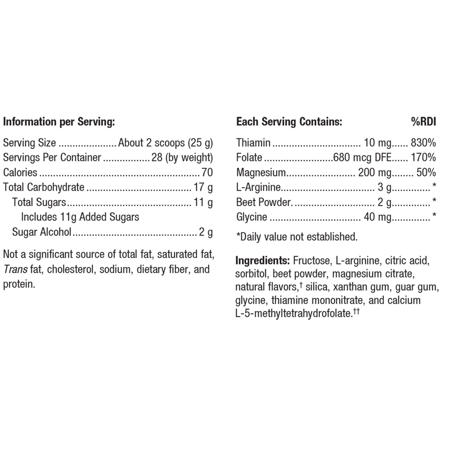 ArginCor by Metagenics Ingredients Label