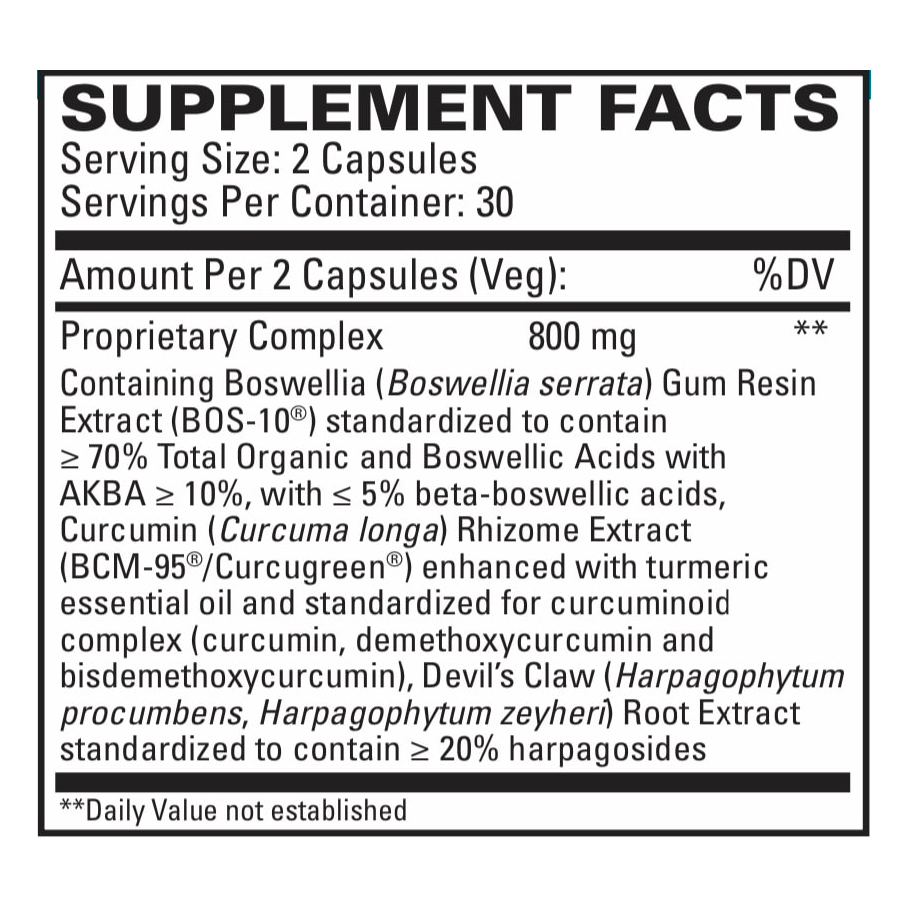 ArthoMed by EuroMedica Ingredients Label
