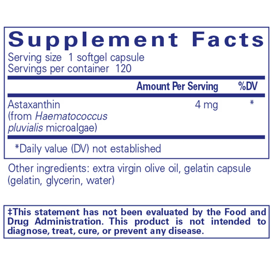 Astaxanthin 120 capsules by Pure Encapsulations