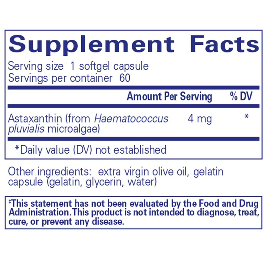 Astaxanthin 60 capsules by Pure Encapsulations