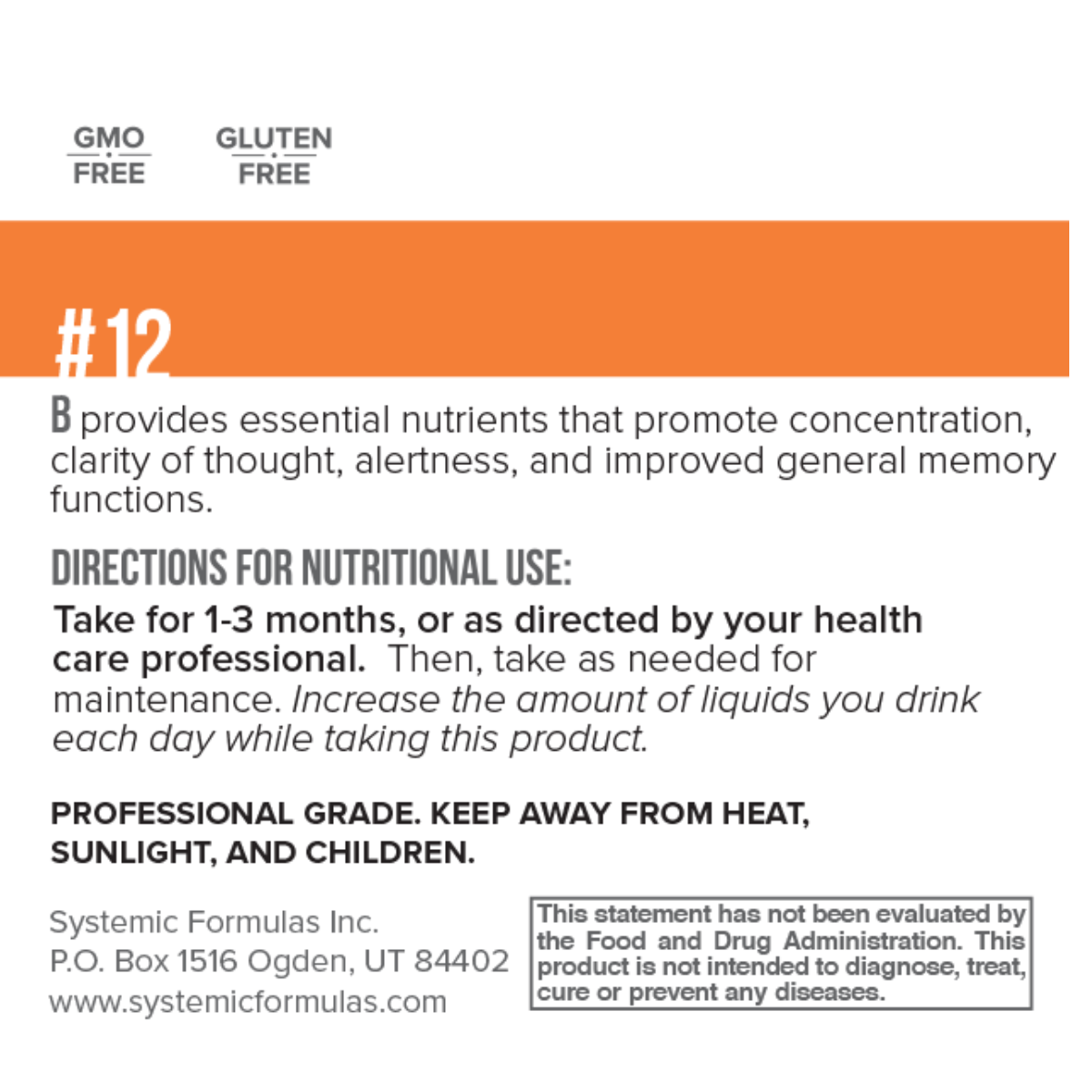 B – Brain provides key nutrients that support essential brain functions such as concentration, clarity, alertness, and memory. 