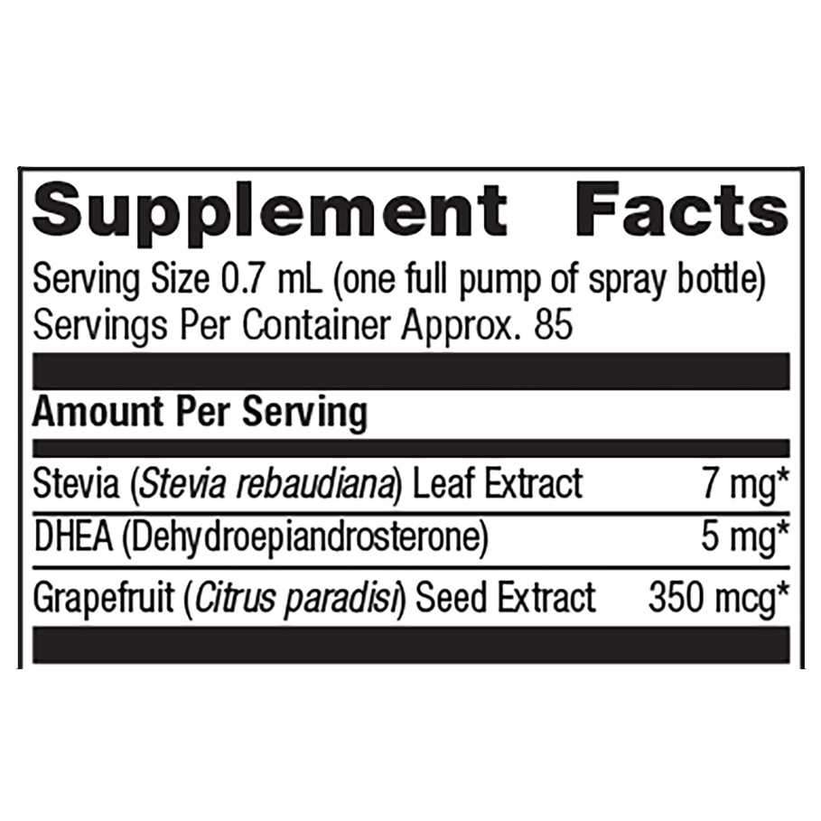 BioSom Spray by Metagenics Ingredients Label