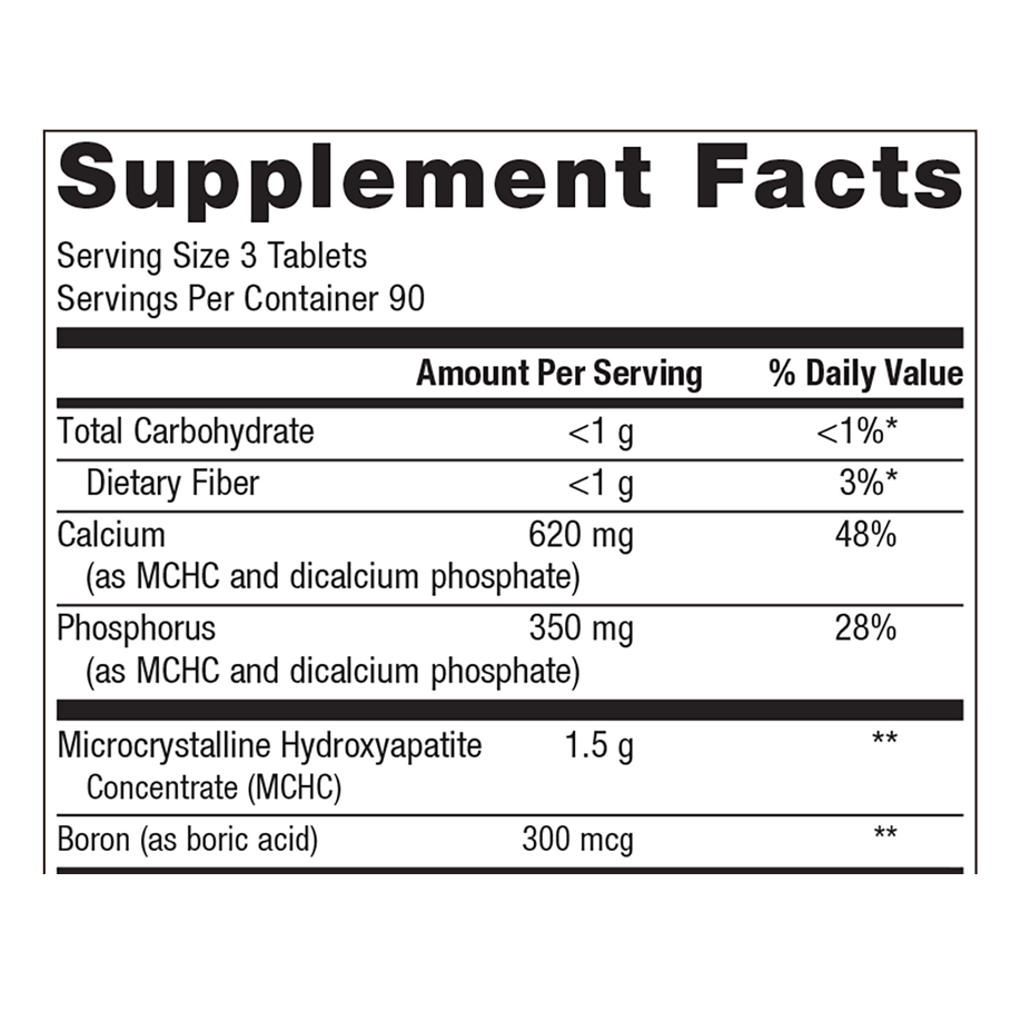 Bone Builder with Boron by Metagenics Ingredients Label